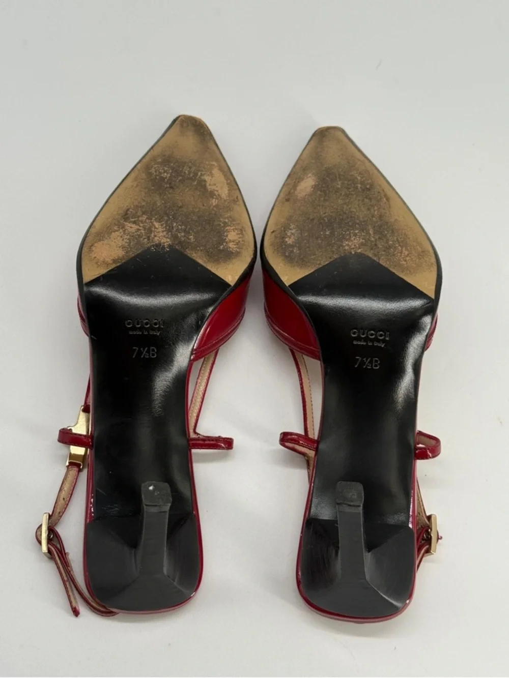 Gucci Patent Leather Slingback Pumps Red Size 7.5 - Picture 7 of 9